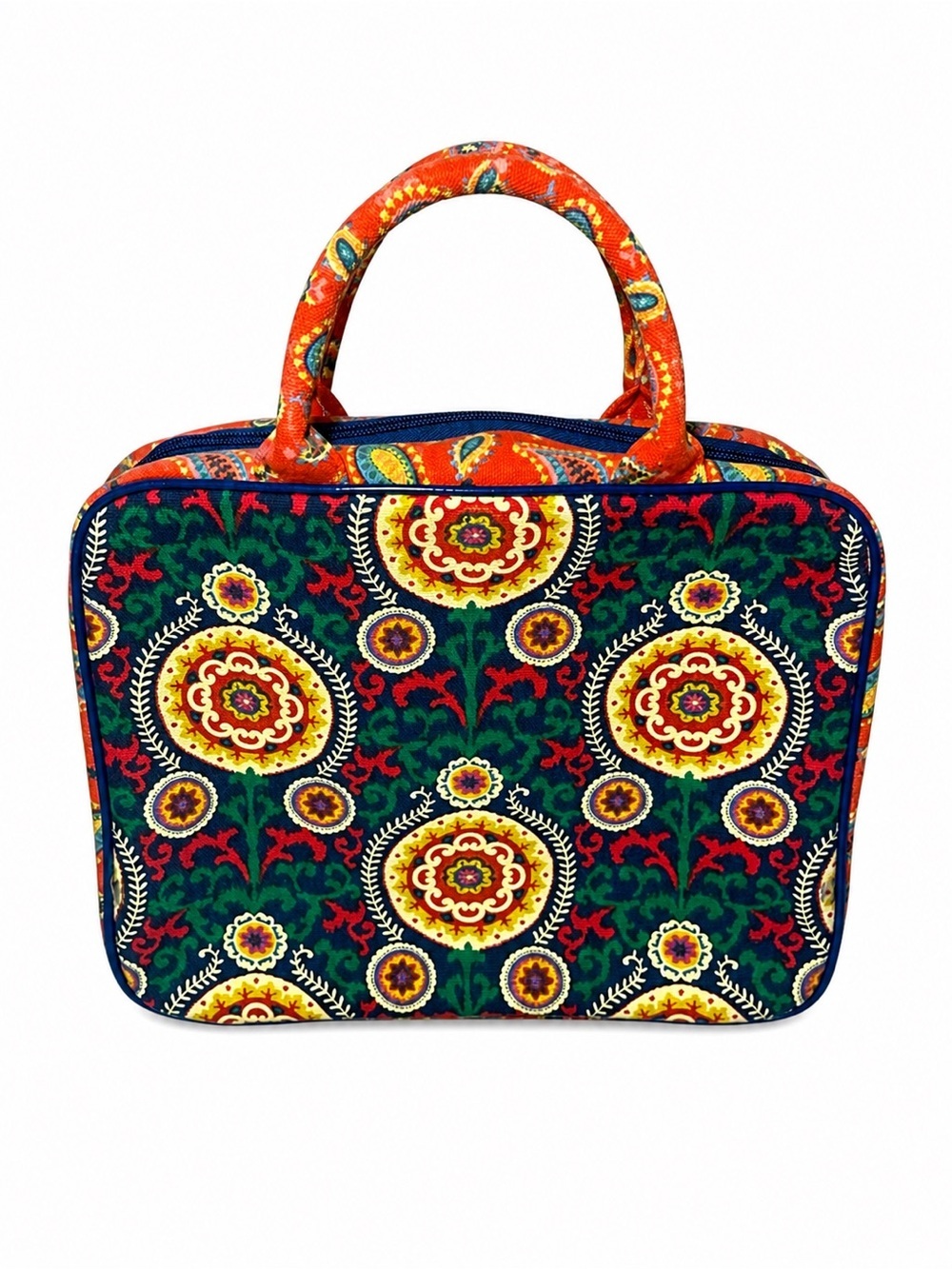 Patterned Multicolor Women's Carry Bag - Vibrant Floral Design